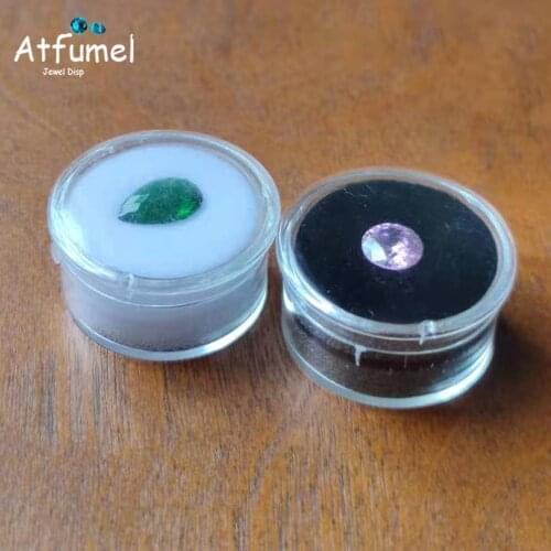 Wholesale Clear Round Diamond Box Plastic Beads Jewelry Case Gem Storage Box Gemstone Jewelry Packaging Organizer Box 5Pcs/lot