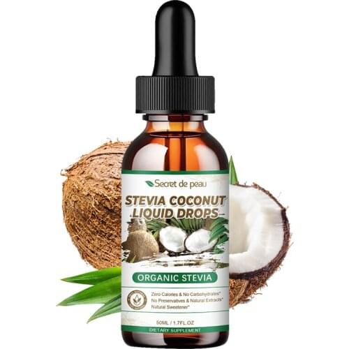SDP 100% Organic Stevia Extract Coconut Liquid Drops Low Calorie Provide Energy Natural Sweetness Keto Weight Loss Adjuvant