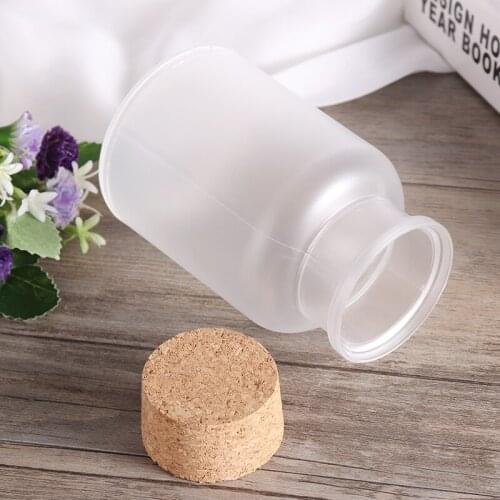 Plastic Empty Bath Salt Bottle Spoon Cream Cosmetic Cork Jar Container Refillable Bottles For Mask Powder Face Cream