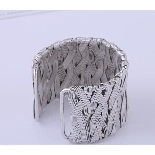 Hollow Wide Cuff Bracelets & Bangles For Women Men Gold Silver Color Alloy Open Big Male Female Bangle Bracelet Fashion Jewelry