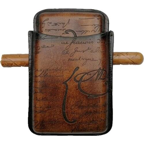 Portable 3 Tube Holder Humidor Cigars Case Leather Cigar Case Holster Cigar Accessories Gift Box