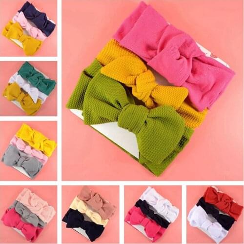 Nylon Bowknot Baby Girls Headband 3pcs set Infant Turban Headwraps Newborns Photography Props Haarband Baby Kidocheese HB303D