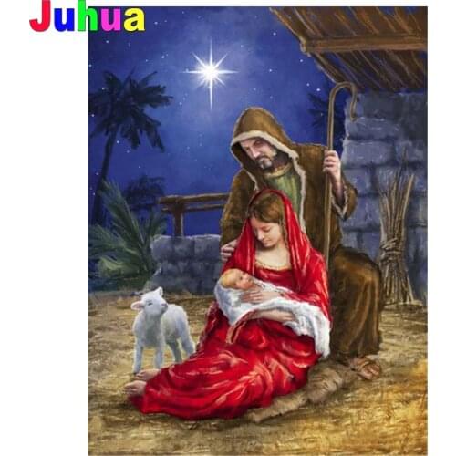 Religion Jesus born 5d diy diamond painting mosaic diamond stitch full drill religious diamond embroidery gift home decor