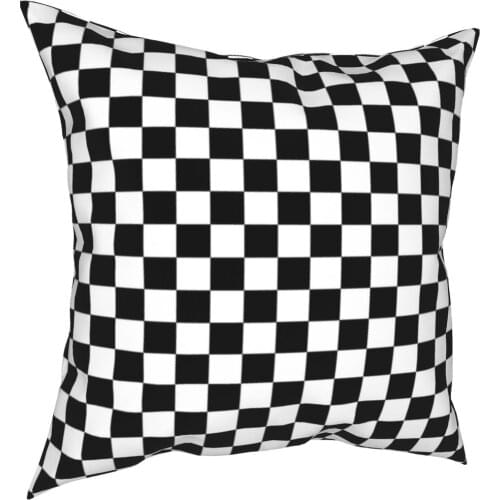Checkerboard Pillowcover Decoration Cushion Cover Throw Pillow for Car Polyester Double-sided Printing Printed