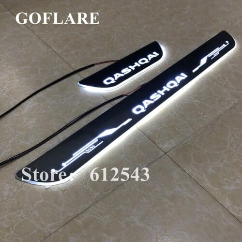Waterproof led door sill scuff plates covers for Nissan Qashqai J11 Rogue Sport 2019-2020 illuminated sills guard accessories