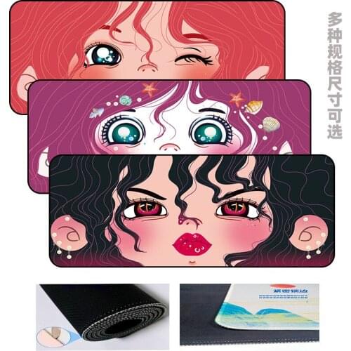 Top Quality Cute Girl Durable Rubber Mouse Mat Pad Free Shipping Large Mouse Pad Keyboards Mat Kawaii Room Decor Deskpad Laptop