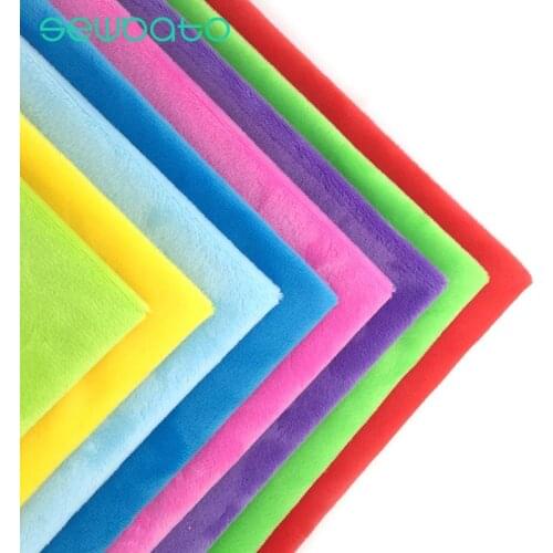 1.5mm One Set 8 Pieces Rainbow Colors Crystal Super Soft Short Plush Fabric Handmade Home DIY Fabric Cotton Doll Clothing Fabric