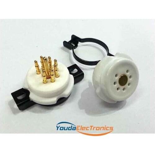 1PC EIZZ 7 pin 7pins Ceramic Vacuum Tube Socket for 6Z4 6X4 6J1 6X4 6J3