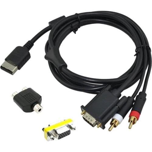 10 sets High Definition VGA Cable adapter 3.5mm 2RCA audio Adapter VGA Box cable For Dreamcast Video Games Console