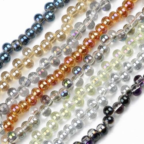 JHNBY Earrings pendant ball Austrian crystal beads 4x6mm 100pcs Round Loose beads for Jewelry bracelet accessories making DIY