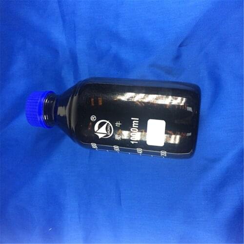 1000ml Amber Brown Glass Reagent bottle Plastic Cap 1L Blue Lid Graduation