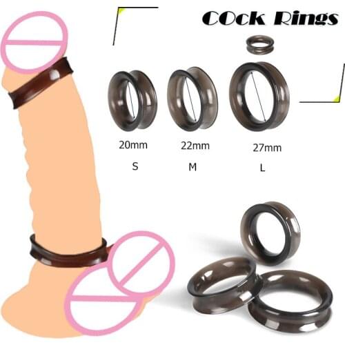 3pcs Strong Stretchy Cock Rings for Men Enhancer Prolong Penis Ring Extended Delay Ejaculation Time Sex Toys for Man S/M/L Size