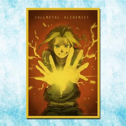 Anime Fullmetal Alchemist Edward Elric Roy Vintage Posters Art Silk Poster Canvas Retro Print For Home Room Decor Decoration-021