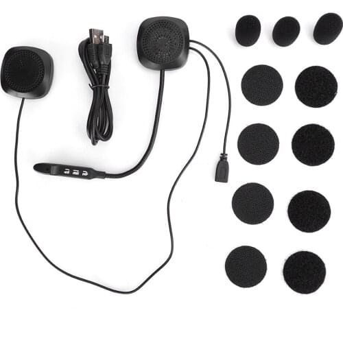 Bluetooth 5.0 Motorcycle Helmet Headset Stereo Hands-Free Call Headphone with Mic