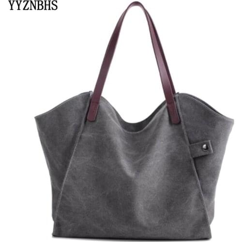 Brand Women Canvas Bag Large Capacity Women Shoulder Bag Ladies Canvas Handbags Casual Tote Bag Bolsa Feminina Sac A Main Femme