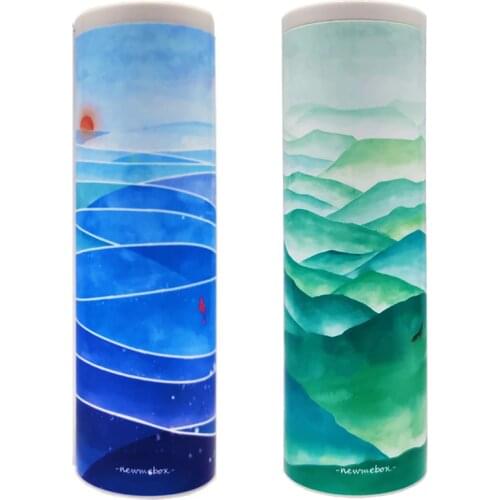 The sea and the mountains style pencil case newmebox DIY school supplies nbx pencil box pencilcase, Blue and Green stationery