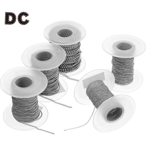 DC New Stainless Steel Necklace Chains with Lobster Clasps 10yard/roll Pendant Women Necklace Chain for Jewelry Making Findings