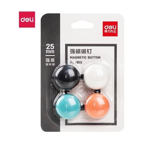 Deli 7813 25mm Whiteboard Magnetic Nail Magnetic Buckle Colourful Blackboard Stickers Magneti Teaching Tools Magnetic Sucker