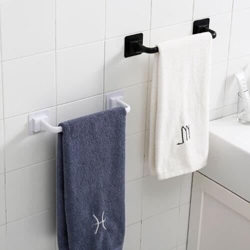 Towel Tack Bathroom Shelf Rag Rack Sucker-free Perforation Kitchen Bathroom Toilet Hanging Towel Bar