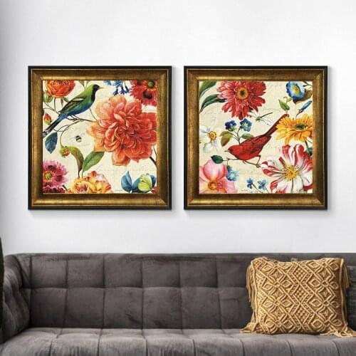 Classical Art Plants Flowers and Birds Picture Canvas Painting Nordic Retro Print Poster for Living Room Bedroom Wall Art Poster