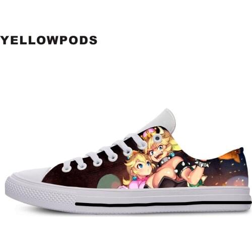 New Canvas Men Casual Shoes Bowsette Hot Fashion For Men/women High Quality Harajuku 3D Printing Bowsette Off White Shoes Man