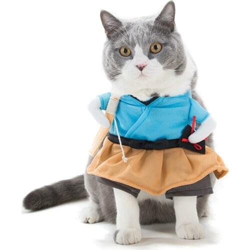 Pet Soft Pet Funny Clothes Cat Costume Uniform Suit Cat Clothes Puppy Cat Cosplay Clothes Party Clothing for Cat Pet Costume