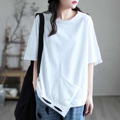 New Cotton Summer Tops 4XL Large Size Women White T Shirt Casual Short Sleeve Oversized Loose Tee Shirt Fashion Ladies Top X188
