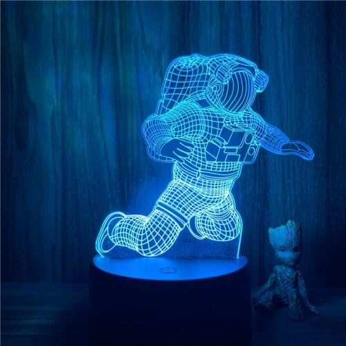 Float Astronaut Space Flight 3D Lamp Action Figure LED NightLight 7 Colors Touch Table Decor Night Light Gift Model