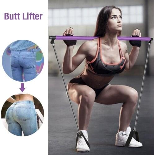 Yoga Pilates Bar Portable Gym Abdominal Resistance Bands for Pilates Exercise Stick Bar Pilates Stick Elastic Band