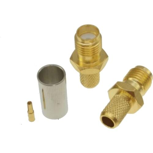 Connector SMA female jack crimp RG58 RG142 LMR195 RG400 cable straight