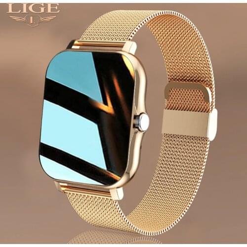 LIGE 2021 New Women Smart watch 1.69" Color Screen Full touch Fitness Tracker Bluetooth Call Smart Clock Ladies Smartwatch Men