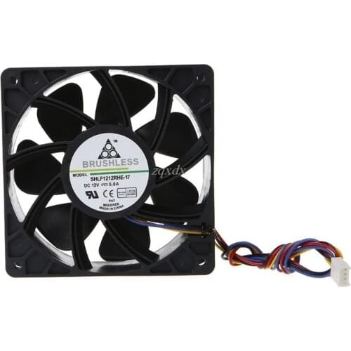 12V 5A Cooling Fan 12038 Dual Ball Bearing Brushless 4Pin Computer Server Case S7 S9 D3 L3 E9 T9 PFC1212DE Cooler fan Drop Ship