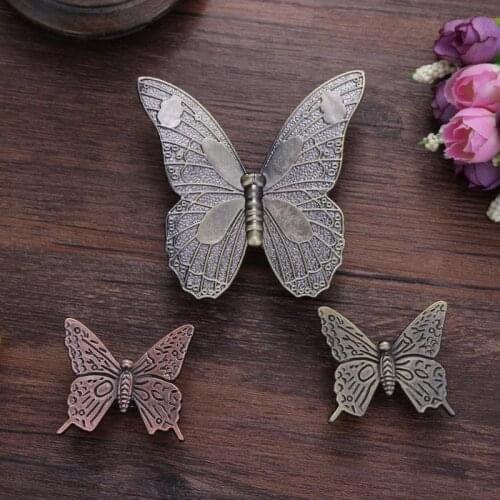 Vintage Art Butterfly Replica Pattern Handle Zinc Alloy Durable Retro Handle Home Furniture Accessories Tools 1