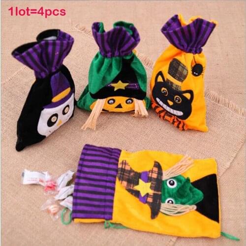 1Lot=4pcs Lovely Candy Bag Non-woven fabric Gift Boxes & Bags Halloween Festive & Party Supplies Children Gift Bags Decorations