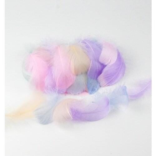 100pcs Macaron Color Feathers 6-12cm for Party Wedding Gift Box Filler Christmas DIY Craft Material Home Decor