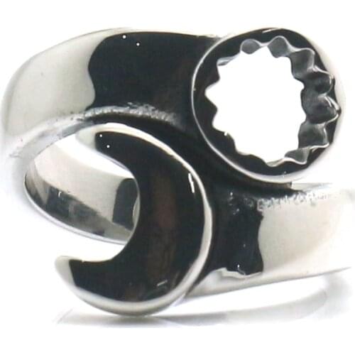 316L Stainless Steel Cool Biker Spanner Classic Ring
