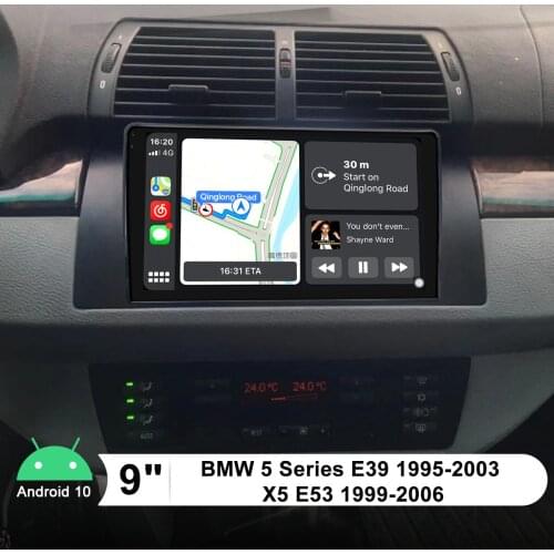 9 Inch Car Dvd Player Android Auto GPS Navigation Android 10.0 DSP 4G HD For BMW 5 Series E39 1995-2003 BMW X5 E53 1999-2006