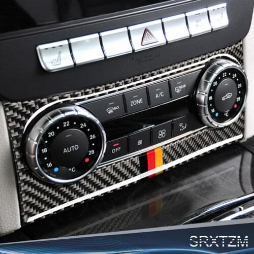 SRXTZM Carbon Fiber car accessories Air Conditioning Outlet control interior For Benz mercedes W204 C Class 2011-2013