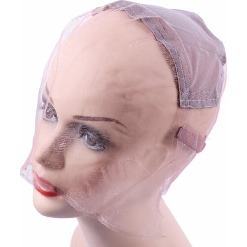 1 Piece Full Lace Wig Cap Base For Making Full Hand Made Wigs With Adjustable Straps Glueless Weaving Cap Customize Hairnets