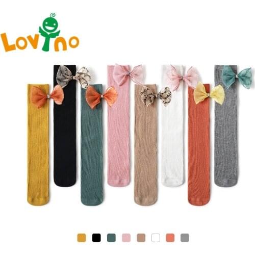 1/2 Pairs 2021 Autumn Winter New Baby Girls Long Socks Kids Knee Length Soft Cotton Socks Toddler 0-8 Years Knee High Socks