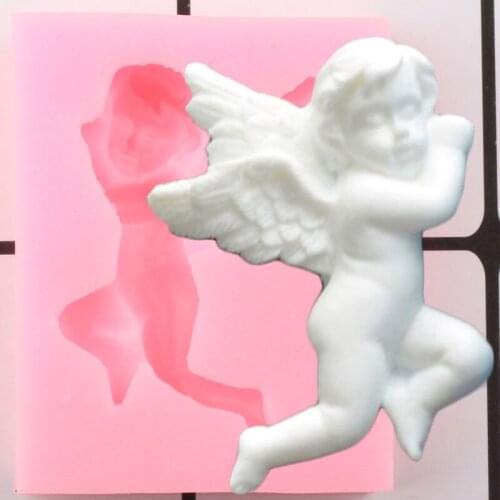 Angel Silicone Mold Baby Birthday Fondant Moulds Polymer Clay Candy Resin Molds Cake Decorating Tools Chocolate Gumpaste Mould
