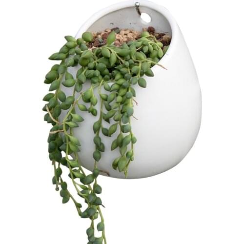 Potted Flowerpot Hanging Basket For Garden Ceramics White Wall Decor New Modern Hand Made Eco-friendly Sturdy Plant Hanger