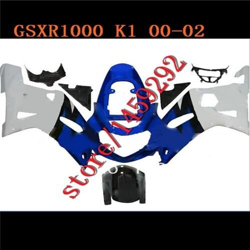 HW- blue + white for A mold GSXR1000 2000 2001 2002 2000-20002 K1 GSXR 1000 00 01 02 00-02 ABS fairing kit BBF