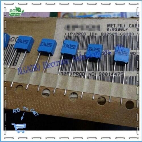 B32529C3393J imported film capacitor 0.039 uf and nf 393 5% of the 250 v p5