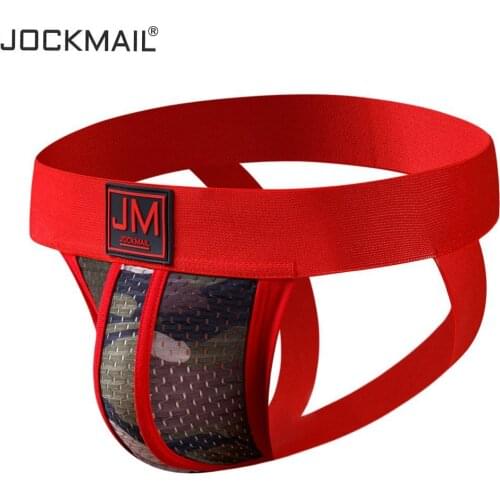 JOCKMAIL Mens Underwear Jockstrap Athletic Supporters, Camouflage mesh green Jock Strap Sexy men underwear gay underwear