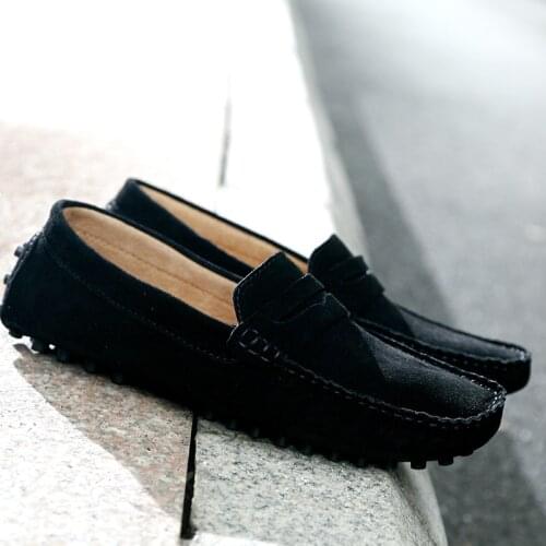Classic Large Size Mens Peas Shoes Leisure Entertainment Shoes Made of Leather Soft Comfortable