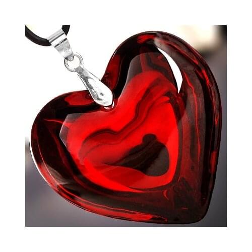 Hot Hot Sell Fashion Red Love Heart Of Ocean Crystal Pendant Necklace 5pcs/lot, Lady Girl Gift Jewelry