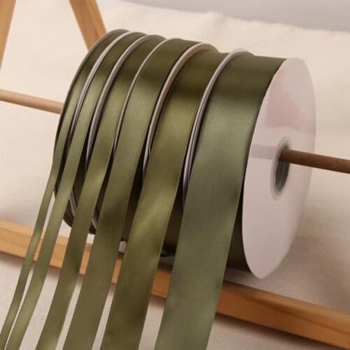 Moss Green Webbing 100Yards/91Meters/Roll Polyester Ribbon Wedding Party Christmas Decoration Cake Gift Box Wrap DIY Accessories