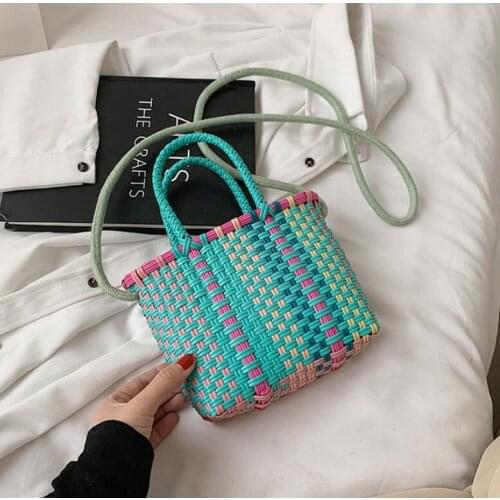 Mini bag round retro hand woven bag hollow messenger bag cosmetic bag