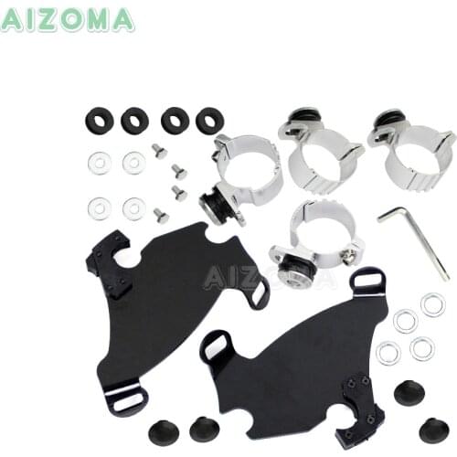 Motorcycles 35mm-41mm Fork Bracket Gauntlet Headlight Fairing Trigger Lock Mount Kit For Harley Sportster Dyna 1986-2016